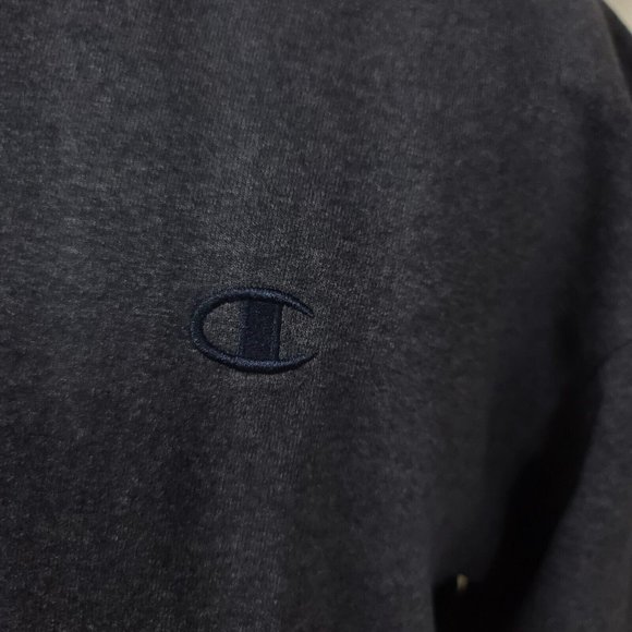 Champion Eco Authentic Mens XL Dark Grey Heavyweight embroidered Logo Sweatshirt - Picture 3 of 9